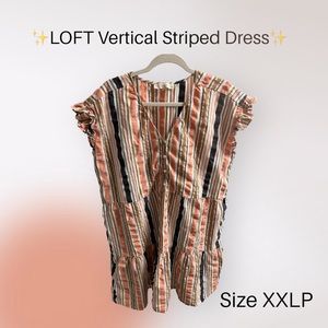 ✨LOFT Vertical Striped Dress in Cream & Blush. Size XXLP✨‎